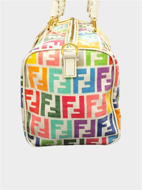 fendi rainbow zucca boston bag|vintage fendi zucca crossbody bag.